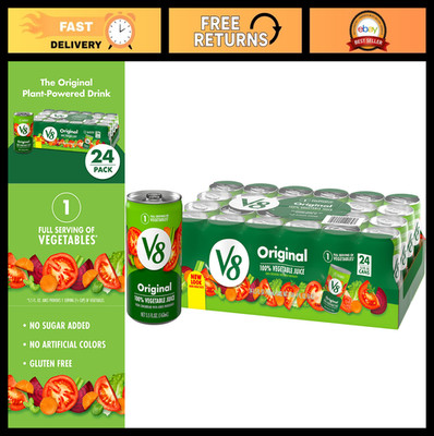 100% Vegetable Juice, V8 Style, 5.5 oz Can, 24 Pack, Healthy Drink, Low Calorie