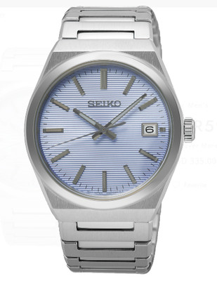 BRAND NEW Seiko Essentials Quartz Light Blue Dial Men's Watch SUR599