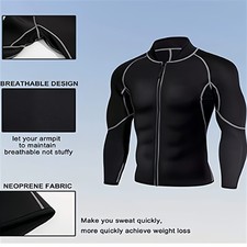 Sauna Suit Weight Loss Full Body Gym Fitness Tops Sweat Heat Tracksuit For Men