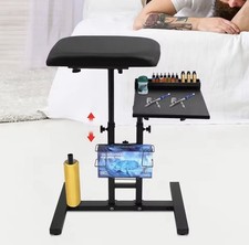 Adjustable Height Tattoo Armrest Stand with Tray  Tool Holders, Black