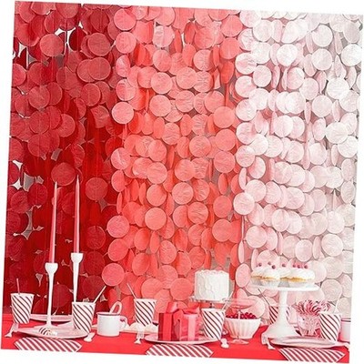 192 Ft Red Party Decorations Polka Dot Backdrop Streamer Tissue Paper Ombre Red