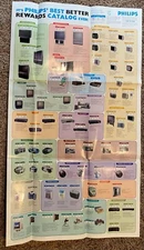 Vintage Philips 1990's rewards catalog poster 21" x 36" electronics