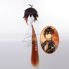 Genshin Impact Morax Zhongli Cosplay Wig LONG party hair Synthetic Costume Wigs