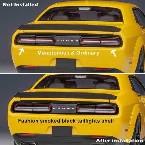 Smoked Tail Light Cover Guard Exterior Accessories Rear Kit For Dodge Challenger - Picture 3 of 7