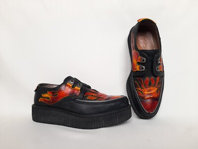 Mens New Rock Red Flames Boots ,Size EU 44 , New Rock Platform