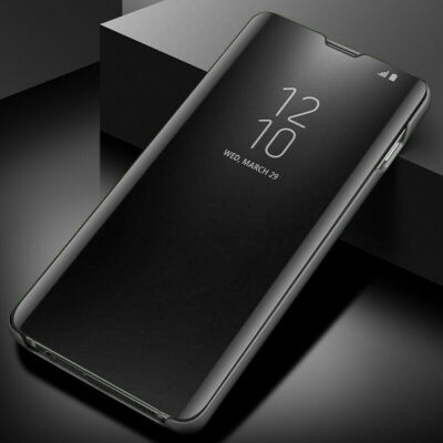 For Samsung Galaxy S25 S24 S23 S22 S21 Clear S-View Mirror Flip Case Stand Cover