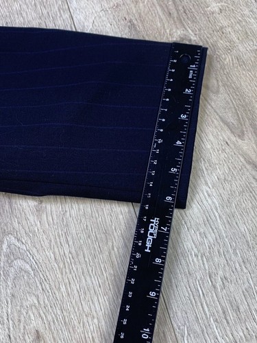 Men Versini 100% Wool Sport Coat Jacket 3 Button Navy Blue Blazer Size 48L Long - Picture 18 of 24