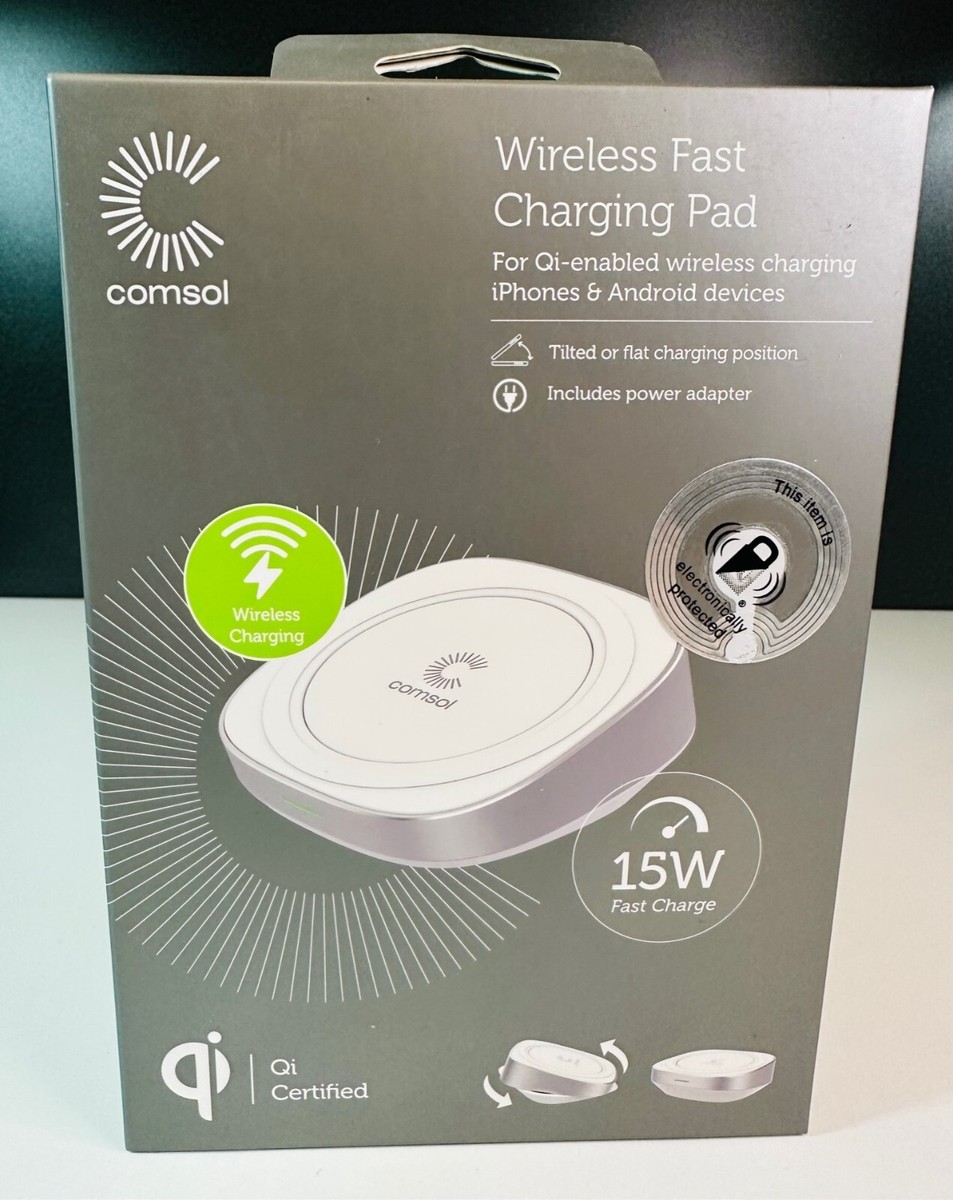 Comsol 15w Wireless Fast Charging Pad White for sale online