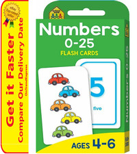 NUMBERS 0 - 25 Flash Cards Suitable for Kids Ages 4 - 6 Early Learning Hinkler