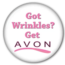 #5 QTY 6 PINBACK BUTTONS FOR AVON REPS TO WEAR AND ADVERTISE SAFETY PIN FASTENER