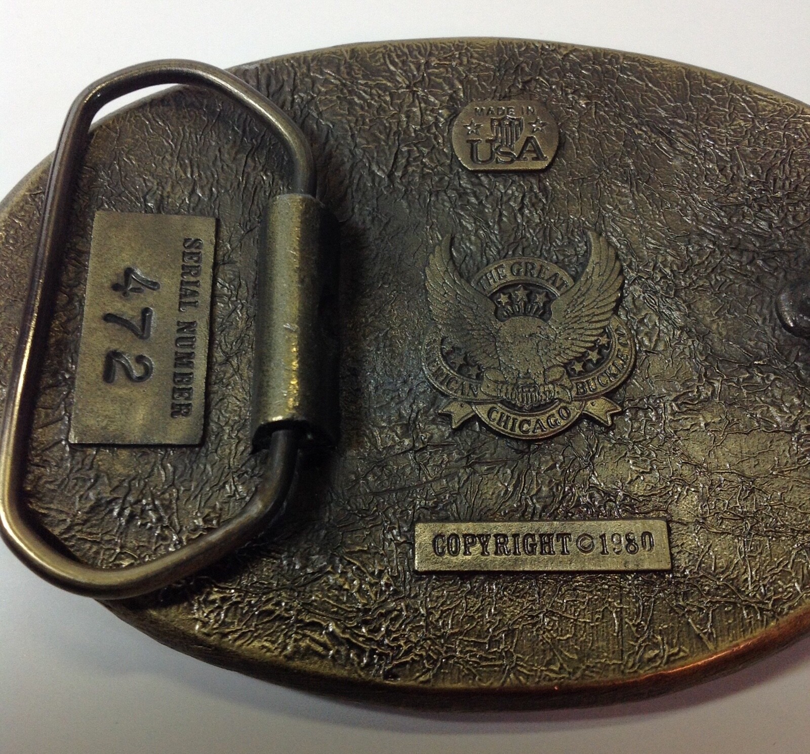 Boucle De Ceinture Running Buck 1980 - Laiton Massif - The Great American Buckle