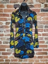 Urban Outfitters Mini Dress Womens XS Black Mesh Floral Sparkle Casual Button Up
