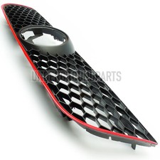 VW POLO 9N3 GTI STYLE FRONT BUMPER RADIATOR GRILLE VENT HONEYCOMB MESH BLACK RED