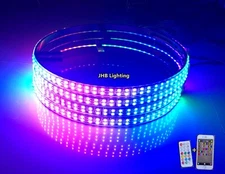 PACK (4) 15.5"DOUBLE ROW Bluetooth APP Remote CHASING LED Truck Wheel Rim Lights