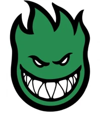 GIANT Spitfire Skateboard Big Head Sticker - GREEN - 25 x 18 inches