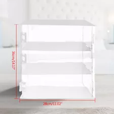 3-Tier Bakery Pastry Clear Acrylic Display Case Dessert Display Shelf with Door