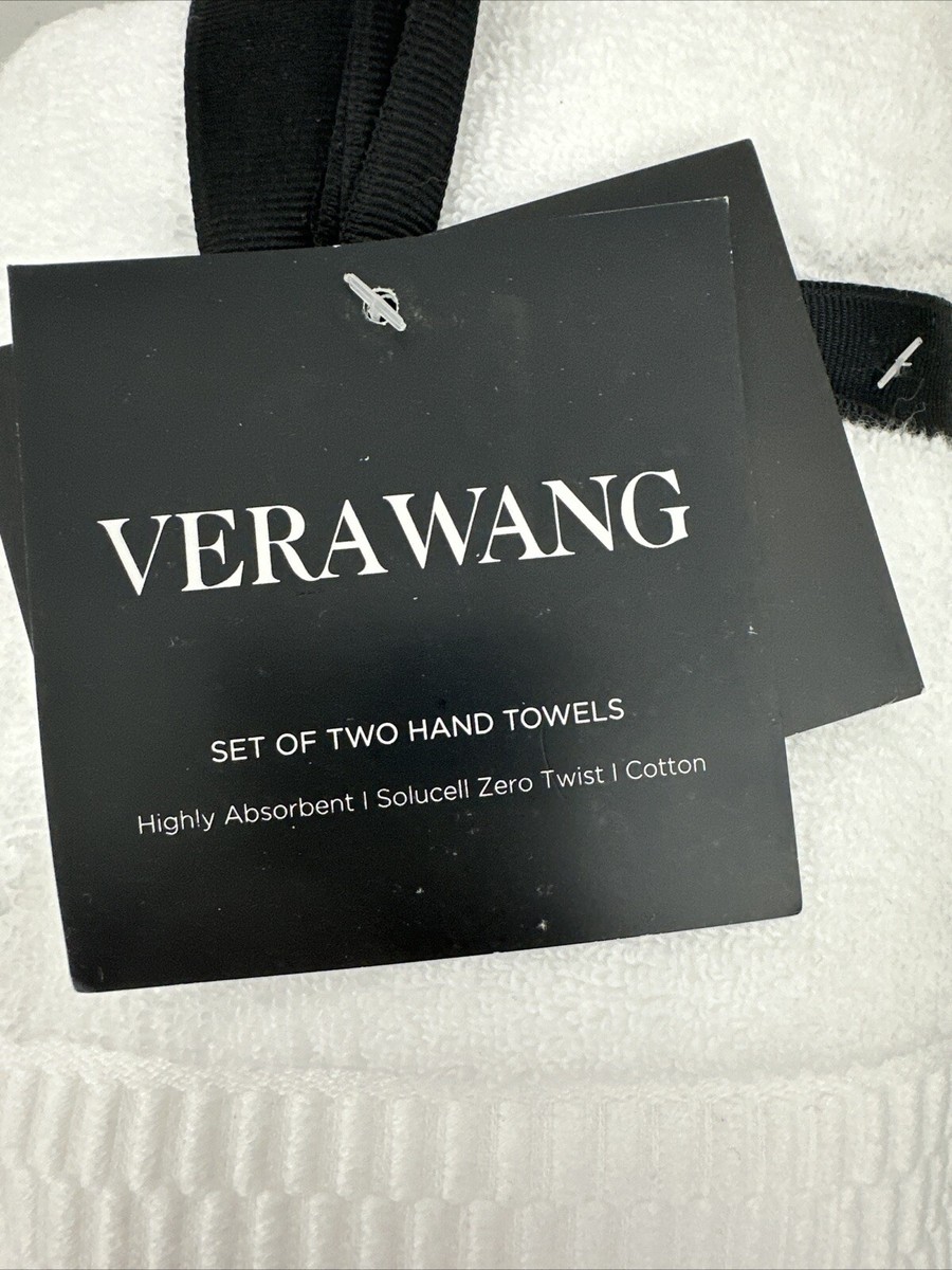 Vera Wang Set of 2 Hand Towels Sold White 16x30