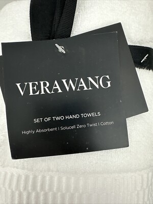 Vera Wang Set of 2 Hand Towels Sold White 16x30