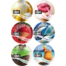 ONE Flavor Waves Assorted Flavored Lubricated Ultra Soft Latex Bulk Condoms