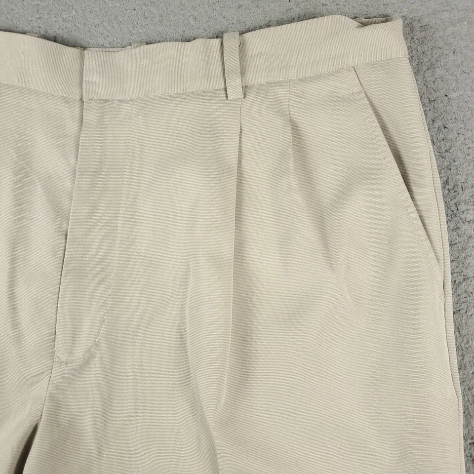 Greg Norman Shorts Mens Size 38 Beige Casual Pleated Chino Foto 3 de 4