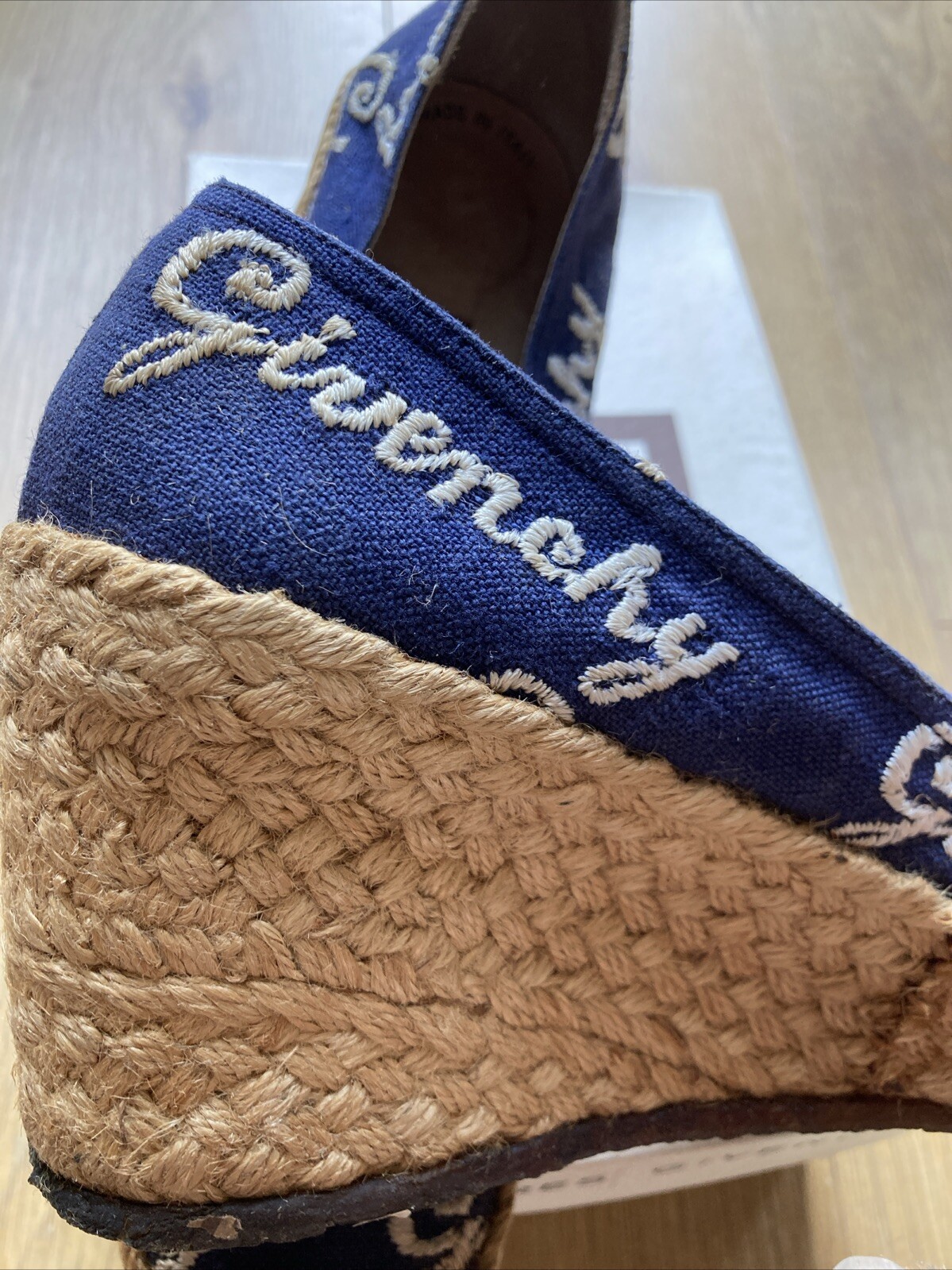 Rare Givenchy Chaussures Paris 1970s Vintage Navy Espadrilles, Size 6 UK, Boxed 8