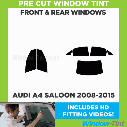 For Audi A4 4-door Saloon 2008-15 Full Pre Cut Window Tint Kit Front & Rear Film - Picture 2 of 10