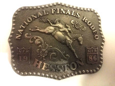 HESSTON National Finals Rodeo Fred Fellows Sammlerschnalle - Baujahr 1986
