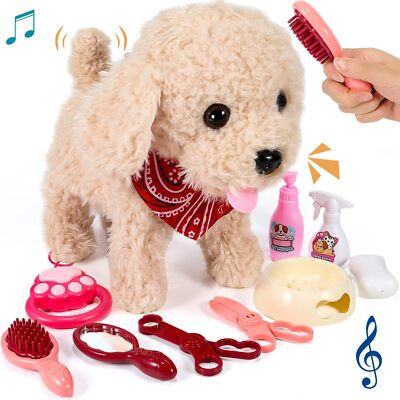 Interactive Walking Plush Puppy Toy Dog, Remote Control Electronic Robot Dog ...