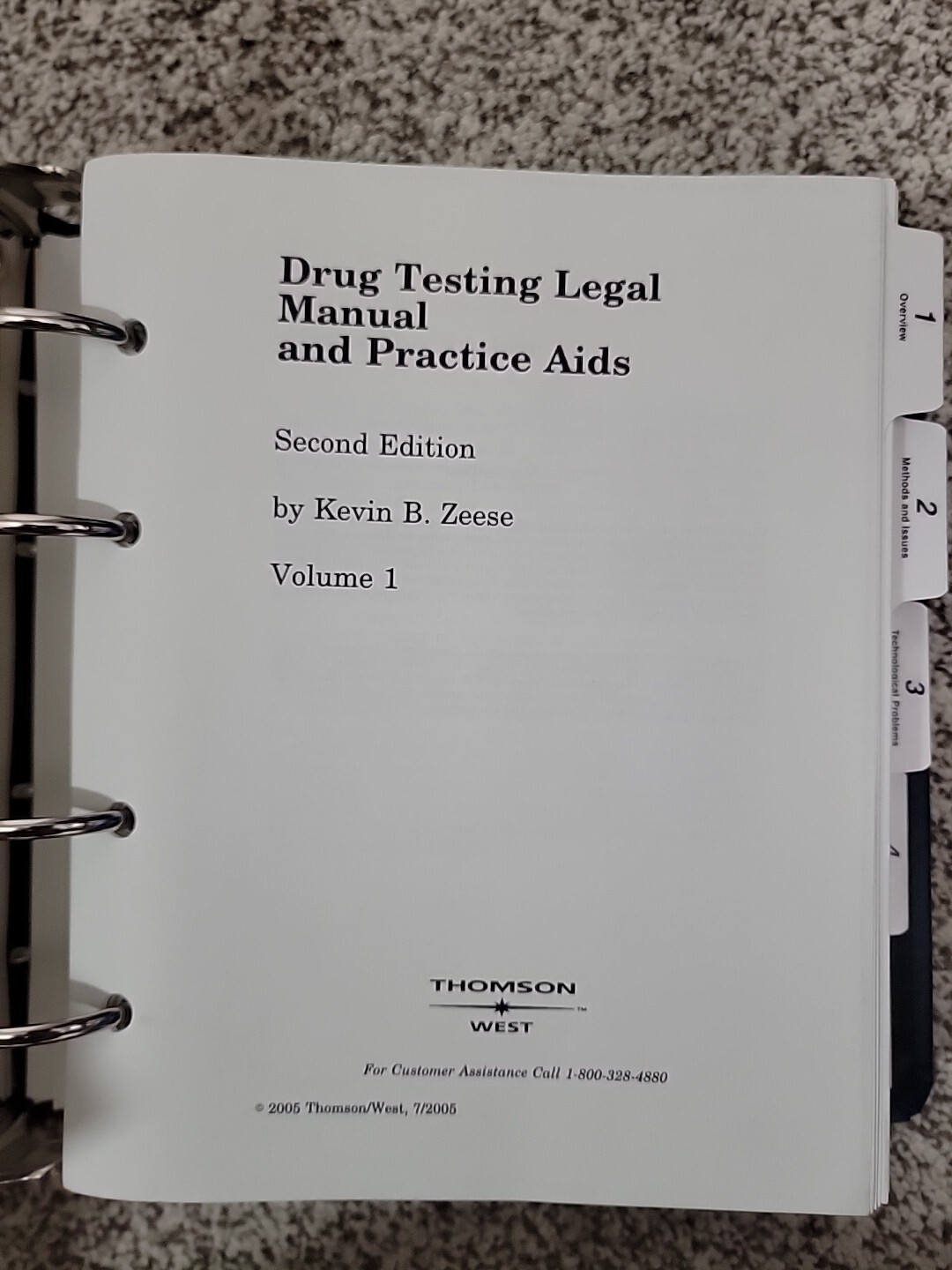 DRUG TESTING LEGAL MANUAL AND PRACTICE AIDS 2005 2nd EDITION VOL 1 ...