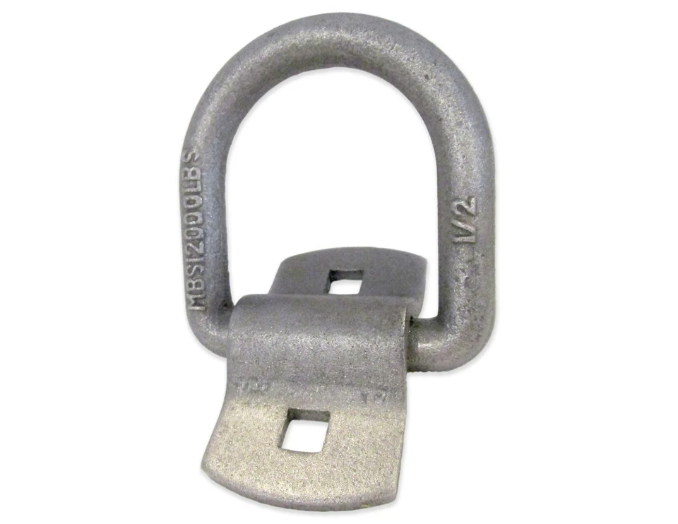 Punto de fijación de amarre de anillo en D forjado atornillado de 1/2" para remolque (paquete de 4) Foto 2 de 4