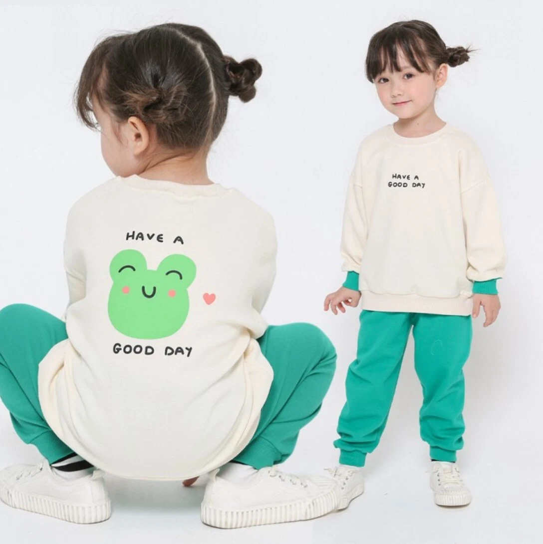 kids clothes Children top and bottom 2 Piece set Frog Have a Good Day