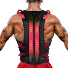 Soporte lumbar soporte espalda corrector de postura espalda hombro y cuello alivio del dolor hombres
