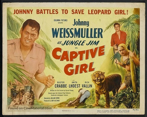 Captive Girl 1950 Dvd. Johnny Weissmuller. copy of public domain film. disc only - Picture 1 of 1