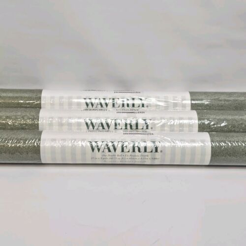3 Double Rolls Waverly Wallpaper Green #573177 27inx9yds (60.75sqft) Each New
