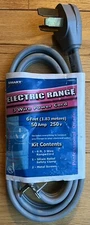 NEW Universal 6 Ft Smart Choice Electric Range 3 Wire Power Cord 50 Amp 250 V