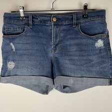 Old Navy Medium Wash Distressed Boyfriend Cuffed Shorts Size 8 Regular