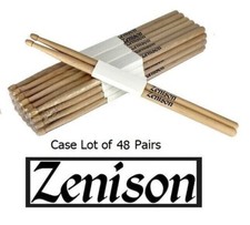 Zenison 48 Pairs DRUMSTICKS 5B Medium Heavy Rock MAPLE Wood Tips 96 Drum Sticks