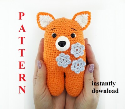 Pattern soft toy fox Easy tutorial with photos amigurumi fox for baby 