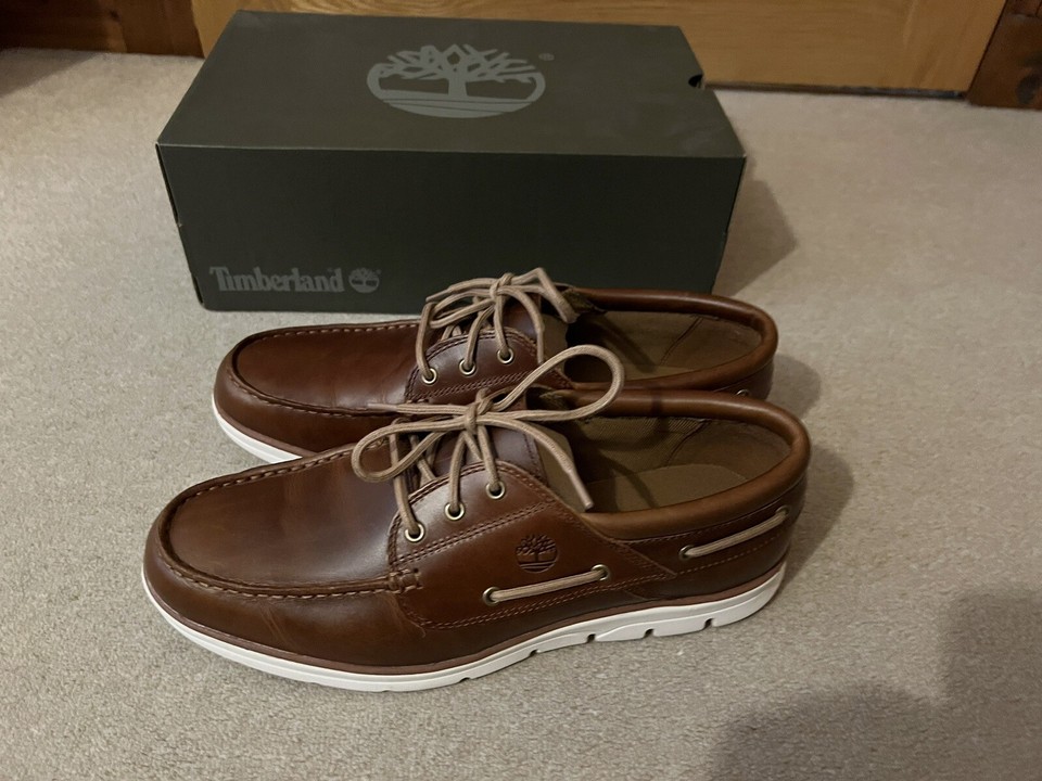 Timberland Men's Bradstreet Full Grain Leather 3Eye Boat Shoes, UK 10.