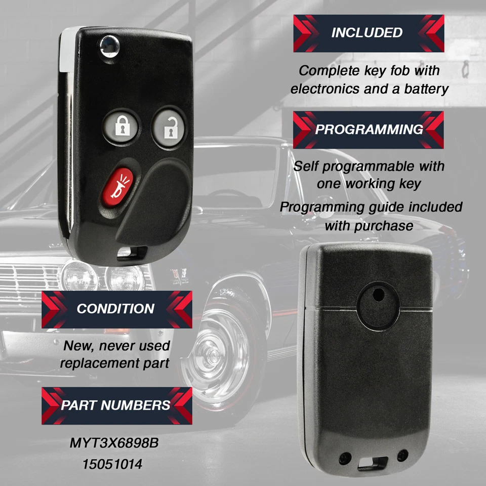 2 Remote Fob for 02 03 04 05 2006 2007 2008 2009 Chevrolet Trailblazer 15008008 - Изображение 4 из 4