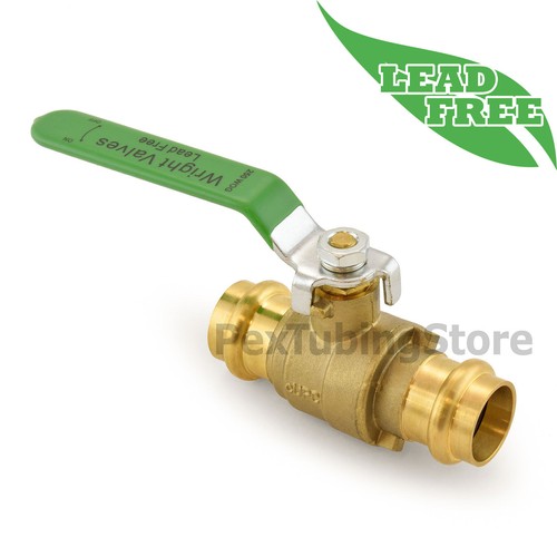3/4" Copper Press Lead-Free Brass Shut-Off Ball Valve, Full Port, 250psi WOG