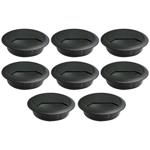 Desk Grommet, Cable Wire Grommet, Computer Desk Wire Hole Cover Set of 8 (Black) - Picture 7 of 17