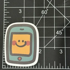 Smartphone iPhone Blue Gold Cartoon Matte - Vinyl Decal Sticker Bomb Kawaii Fun