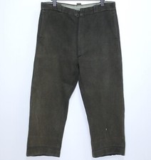 French Vintage 1950/60s Grey Cotton Pique Work Chore Pants W35 Made in France