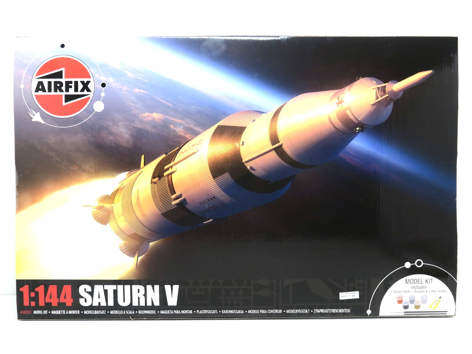 Mondrakete Saturn V, mit Farbe, Kleber,Pinsel, AIRFIX, 1:144, A 50201, OVP, NEU