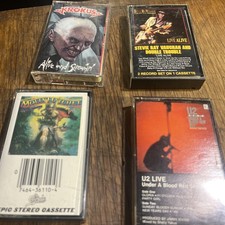 Lot Of 4 Rock And Roll Cassettes - Krokus, Molly Hatchet, U2, Stevie Ray Vaughn