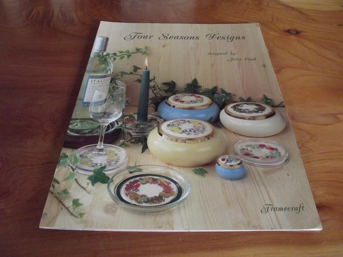 CROSS STITCH BOOK FOUR SEASONS DESIGNS 1994 BY JULIE COOK GREAT * MUST SEE