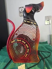 DECO BREEZE Decorative Dog Figurine Metal Electric Fan - 18"