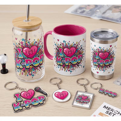 K-Pop Motiv UV DTF Aufkleber Rub on Transfers Vinyl Aufkleber für Wasserflaschen Becher