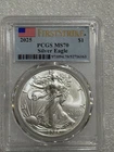 2025 Silver Eagle PCGS MS70 ~ First Strike Flag Label ~ Frosty White ~ (163)